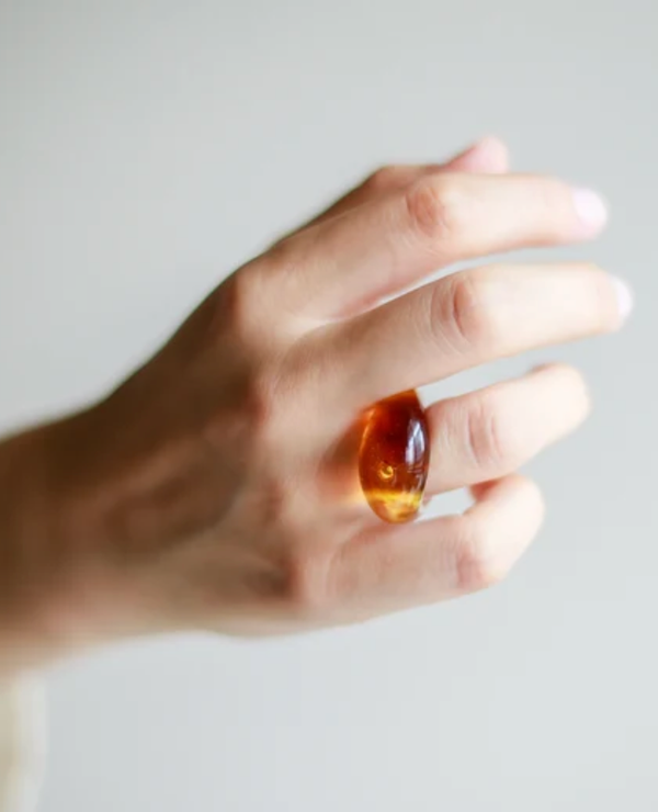 Gummy Transparent Resin Dome Ring | Coffee