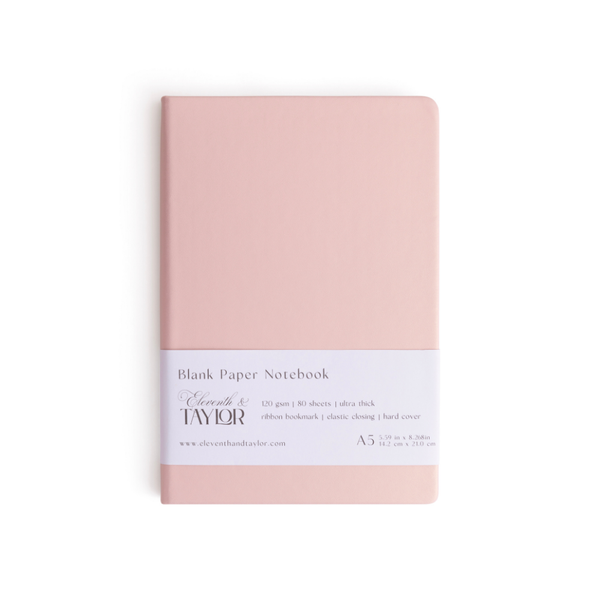 160 Page A5 Blank Journals: 120 GSM Thick Blank Card Stock: Yellow