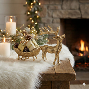 Gold Reindeer Nut Bowl