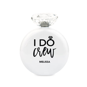 Shimmer-Colored Stainless Steel Hip Flask - I Do Crew: Pastel Pink / Black