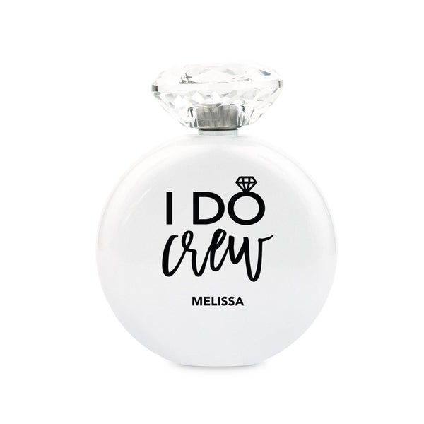 Shimmer-Colored Stainless Steel Hip Flask - I Do Crew: Pastel Pink / Black