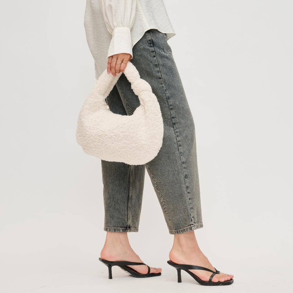 Charlene Sherpa Shearling Shoulder Bag: Ivory