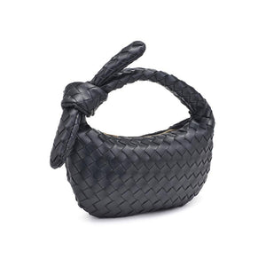 Lizbeth Woven Knot Clutch: Black
