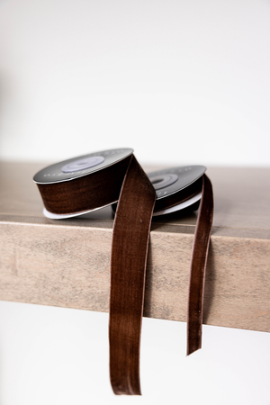 Ribbon Brown Velvet Christmas Decor Luxe B Co.: Medium