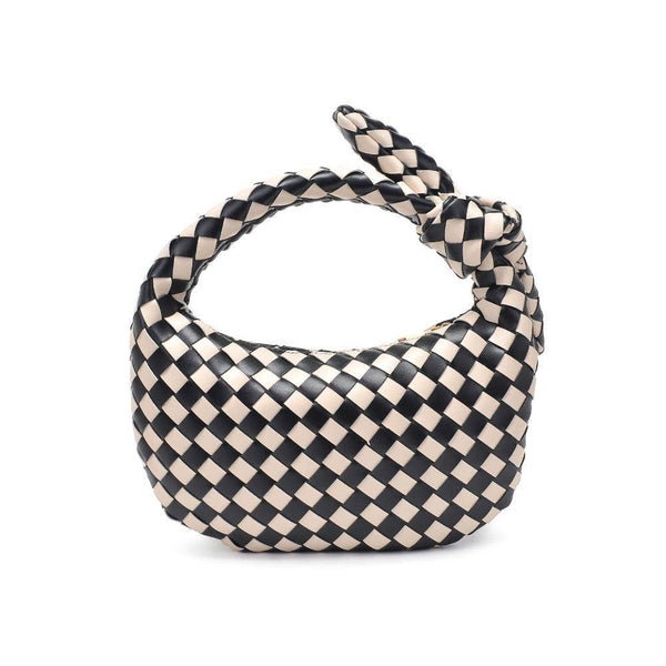 Lizbeth Woven Knot Clutch: Black