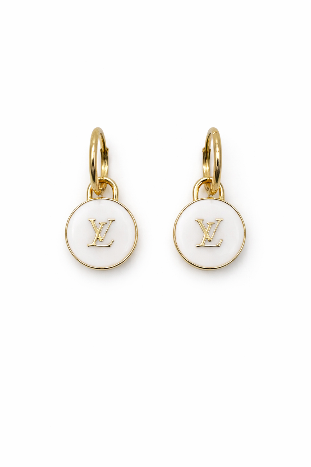 Upcycled Louis Vuitton 14K Hoop Earrings