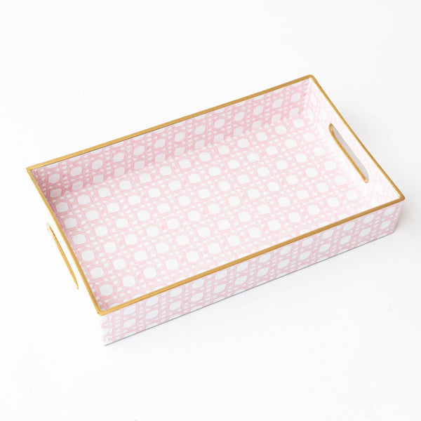 Pink Cane Vanity Tray