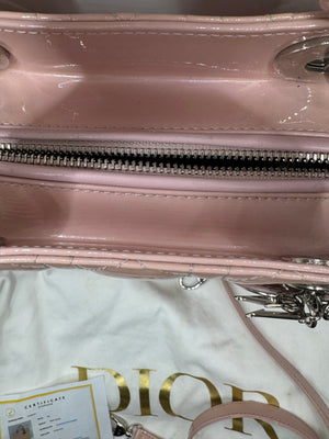 Dior Lady Dior Large Light Pink Patent with SHW