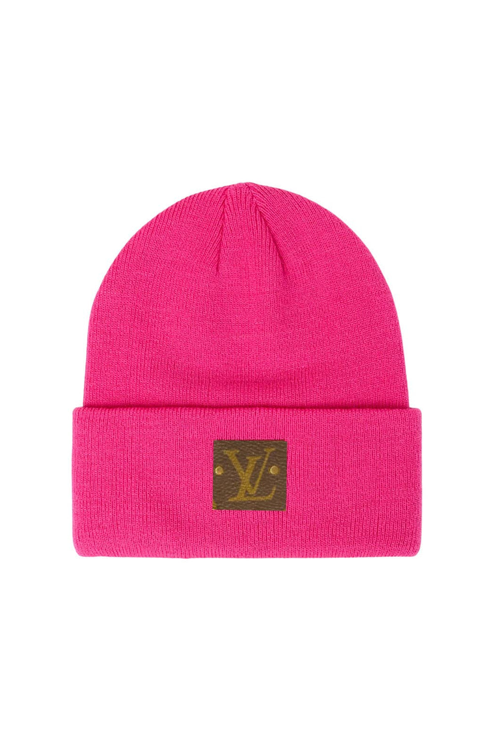 Louis Vuitton Upcycled Beanie – Authentic Patch Burgundy