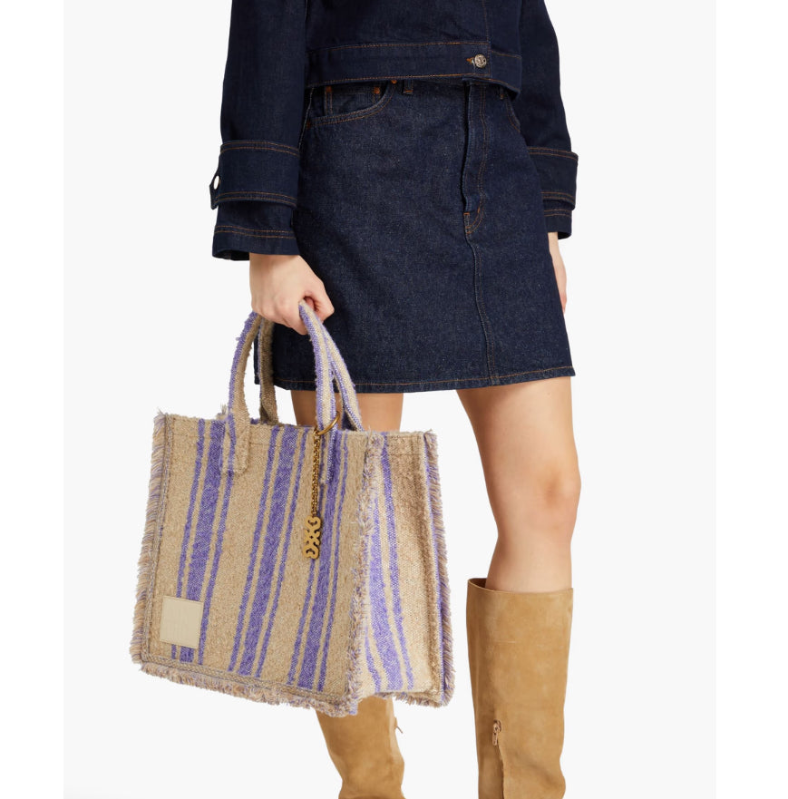 Sandro Beige & Lilac Tote