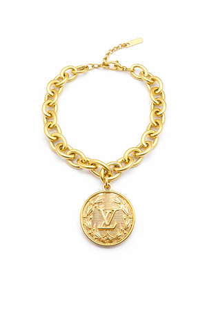 Upcycled Louis Vuitoon 14k Gold–Plated Stainless Steel Bracelet