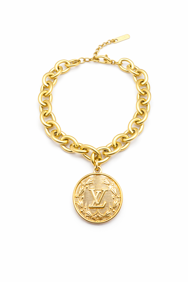 Upcycled Louis Vuitoon 14k Gold–Plated Stainless Steel Bracelet