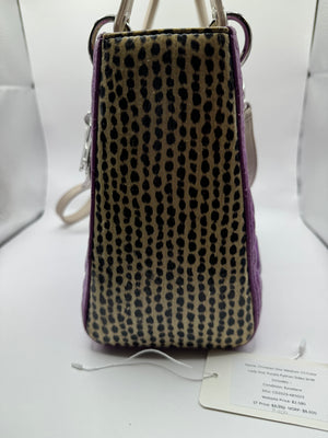 Dior Lady Dior Tri-colour Genuine Python side purple/pink/cream with SHW