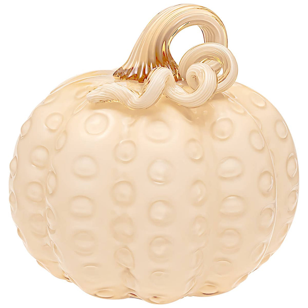 Round Butter Dotted Glass Pumpkin Fall 7.5"