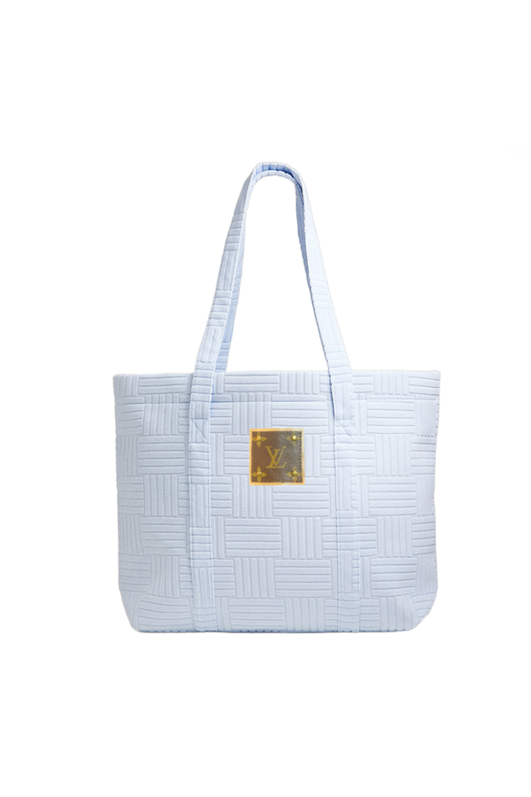 Upcycled Terry Cloth Tote Bag: Ivory