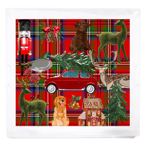 Ultimate Christmas Beveled/Polished Acrylic Square Tray: Large 18x18”