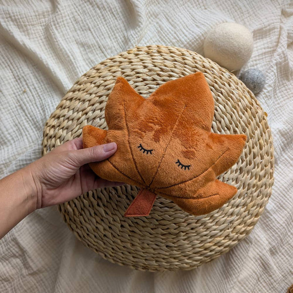 Sleepy Maple Leaf Plush | Rust