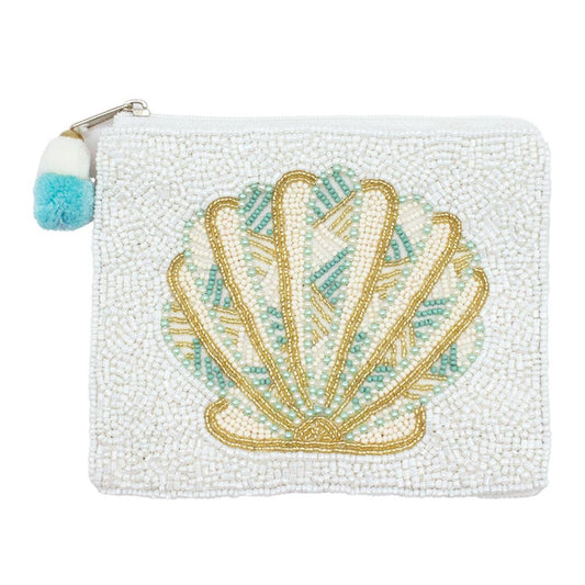 Seashell Coin Pouch LAC-CP-1543: White