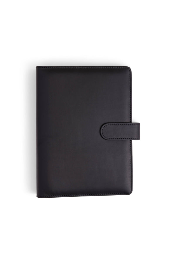 A5 Binder: 6 Hole with Elastic Pen Holder & Magnetic Closure: Yellow