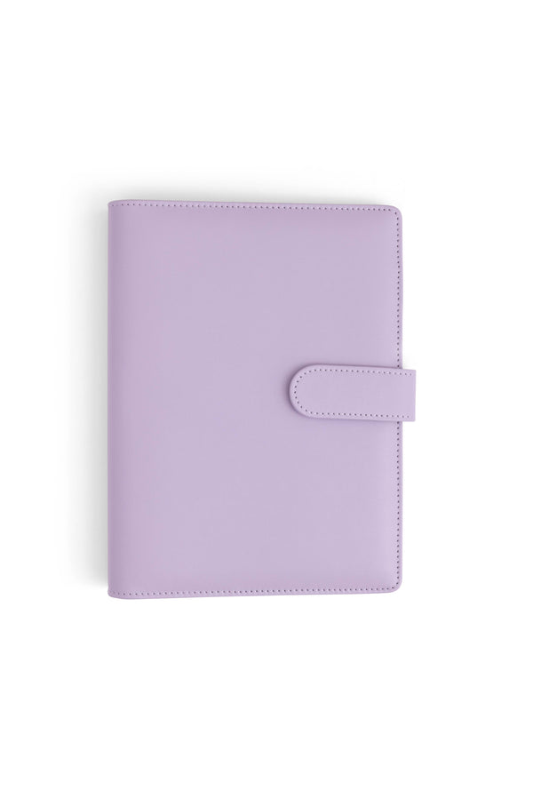 A5 Binder: 6 Hole with Elastic Pen Holder & Magnetic Closure: Marbled Yellow