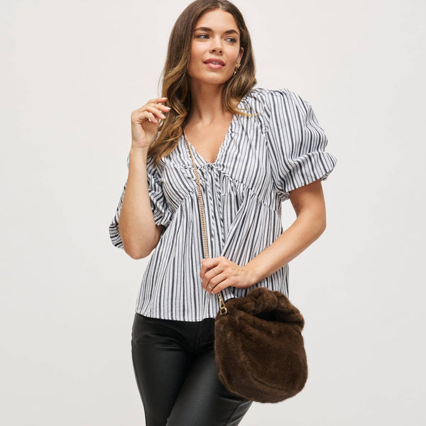 Monica - Faux Fur Crossbody: Black