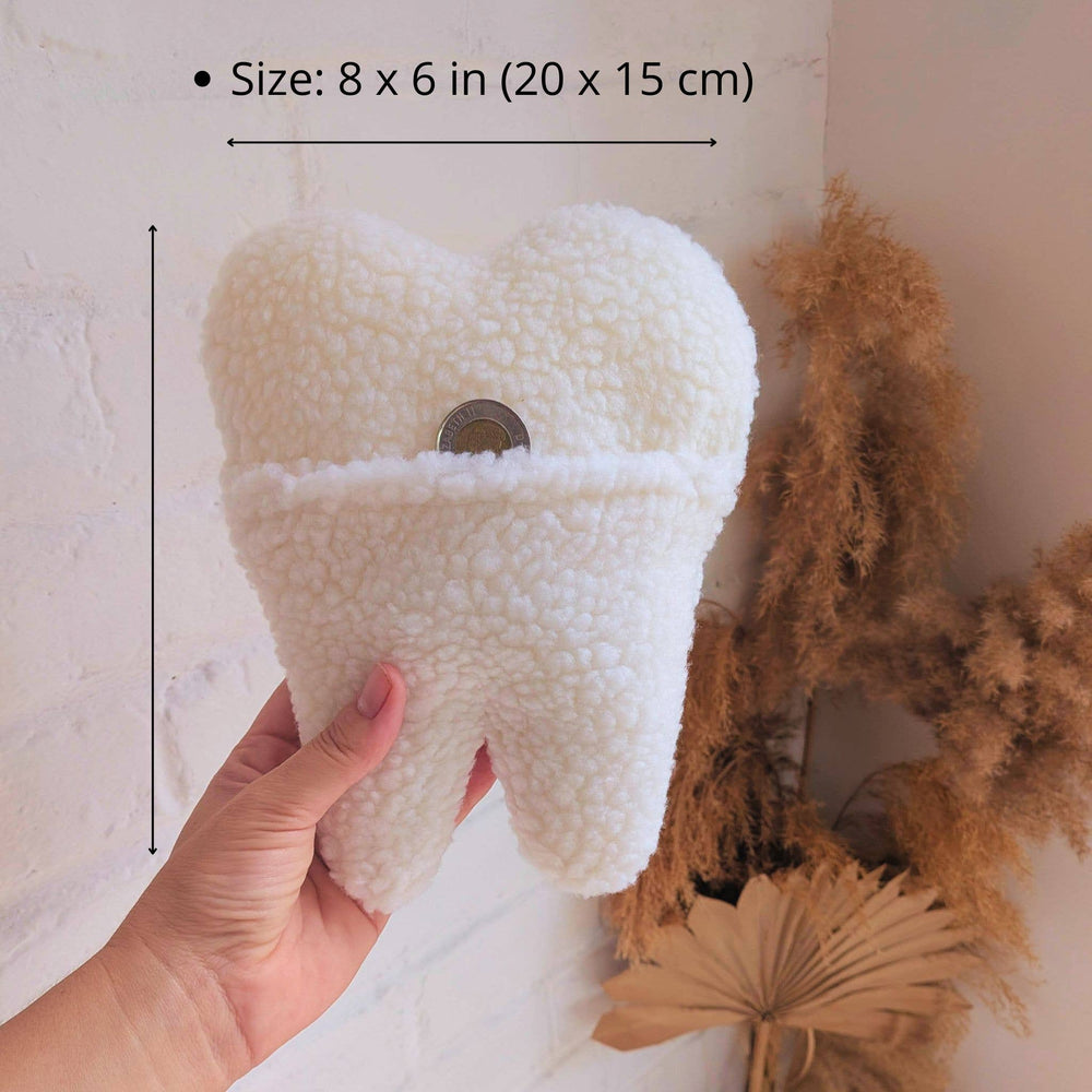 Tooth-Shaped Tooth Fairy Pillow Pouch