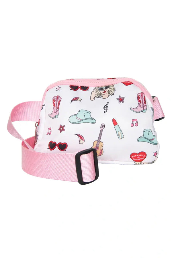 Music Girl Icons Belt Bag Fanny Pack: Light Pink