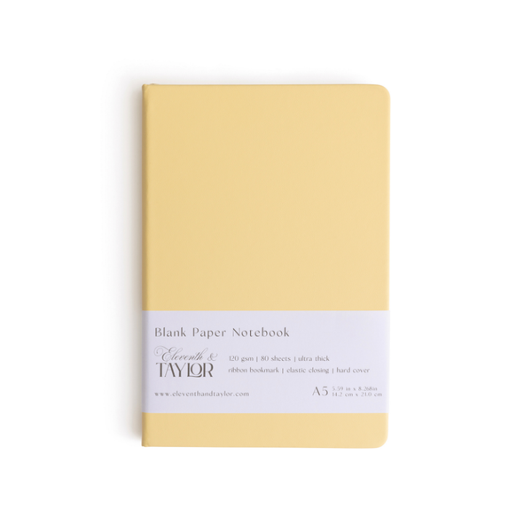 160 Page A5 Blank Journals: 120 GSM Thick Blank Card Stock: Mint Green