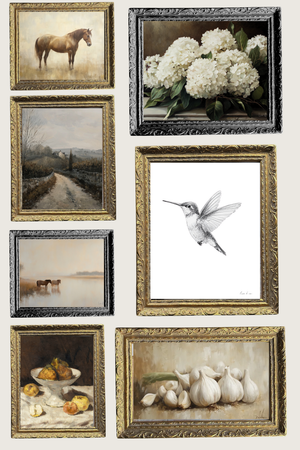 Antique Beach Walk | French Brass Inspired Gold Mould Framed Art: 8 x 10