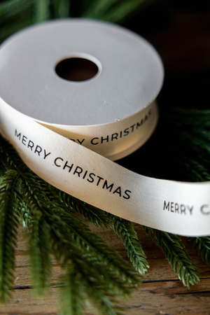 Ribbon Merry Christmas Holiday Decor: Medium