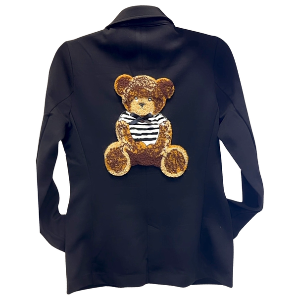 Ponte Blazer w/ the Sweetest Chenille Teddy Bear w/ Bow Tie!: S