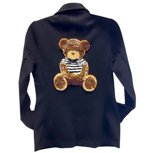 Ponte Blazer w/ the Sweetest Chenille Teddy Bear w/ Bow Tie!: Medium