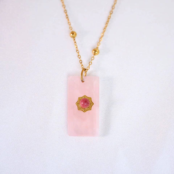 Augusta Antonia Sun Pendant Necklace | Amazonite