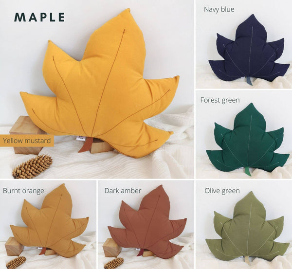 Maple Leaf Pillow | Dark Amber Rust