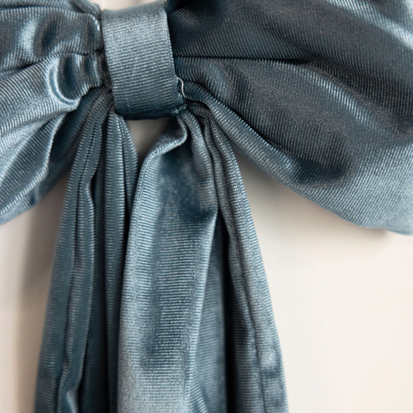 Dusty Blue Velvet Holiday Bows: Small