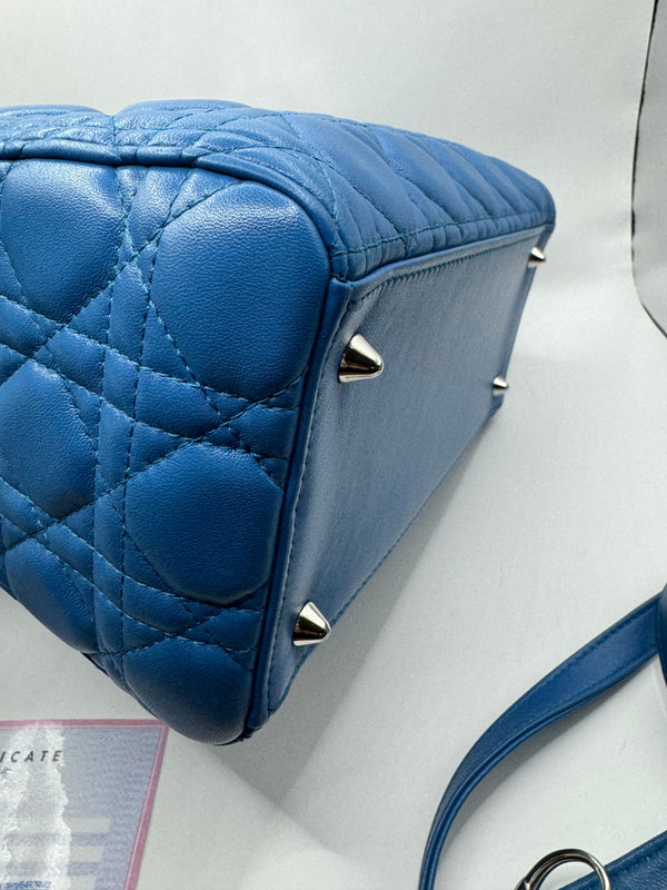 Dior Lady Dior Blue Medium Bag circa 2014