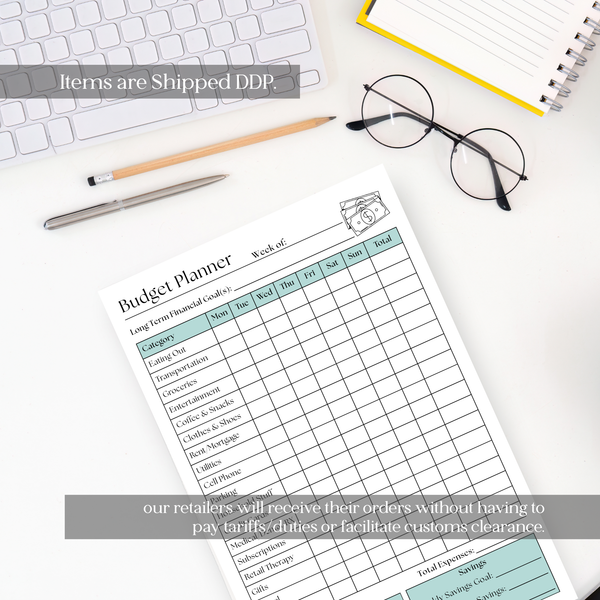Weekly Budget Tracker: 50-Page Notepad