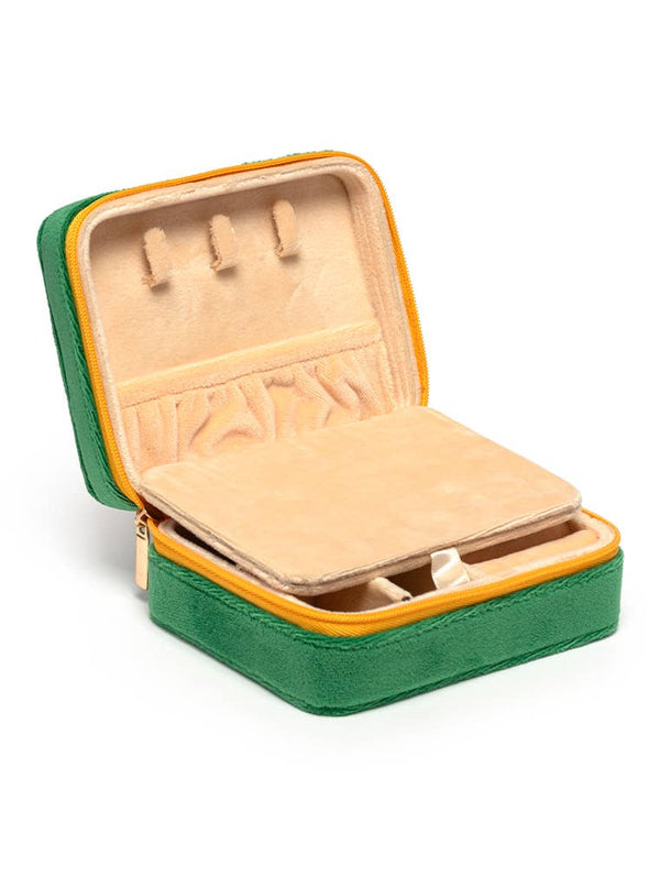 "Press for Champagne" Velvet Jewelry Zip Case / Organizer