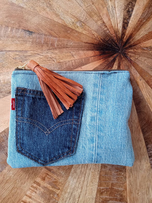 Upcycled Denim Women's Accessory Pouch