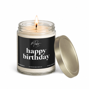 HAPPY BIRTHDAY - BLACK -  SOY CANDLE: GOLD / Noir