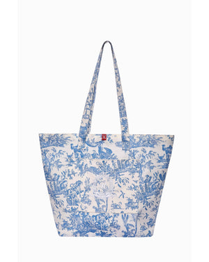 French Toile de Jouy TOTE - Blue