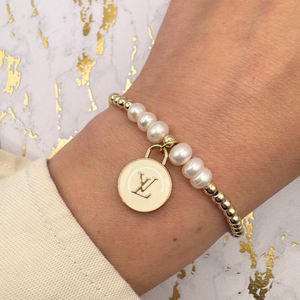 14K Gold Filled+Freshwater Pearls Bracelet: 7"