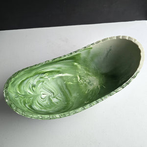 Medium Resin Trough - Entryway Catchall - Decorative Bowl: Ivory