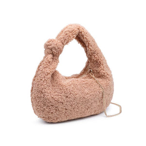 Charlene Sherpa Shearling Shoulder Bag: Tan
