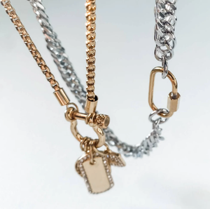Mini Horse Bit Charm Necklace | Two-Tone Gold