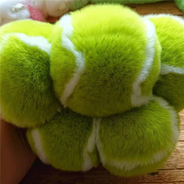 Tennis Keychain faux fur - APPLE GREEN