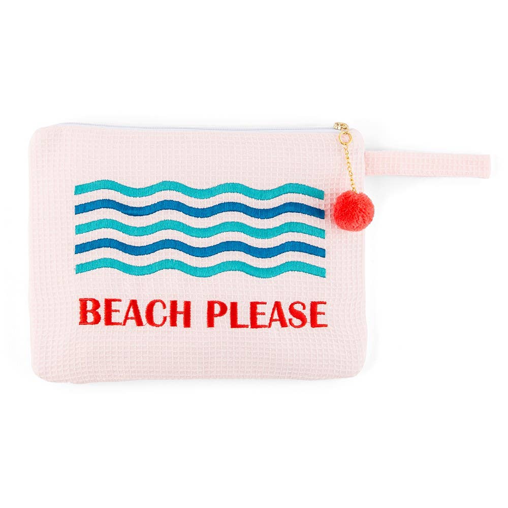 Beach Please! Waterproof Wet Bikini And Swimsuit Bag - Blush Pink