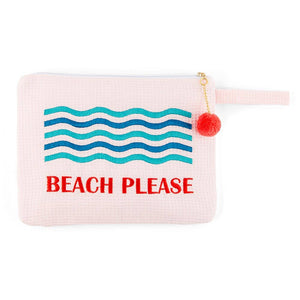Beach Please! Waterproof Wet Bikini And Swimsuit Bag - Blush Pink