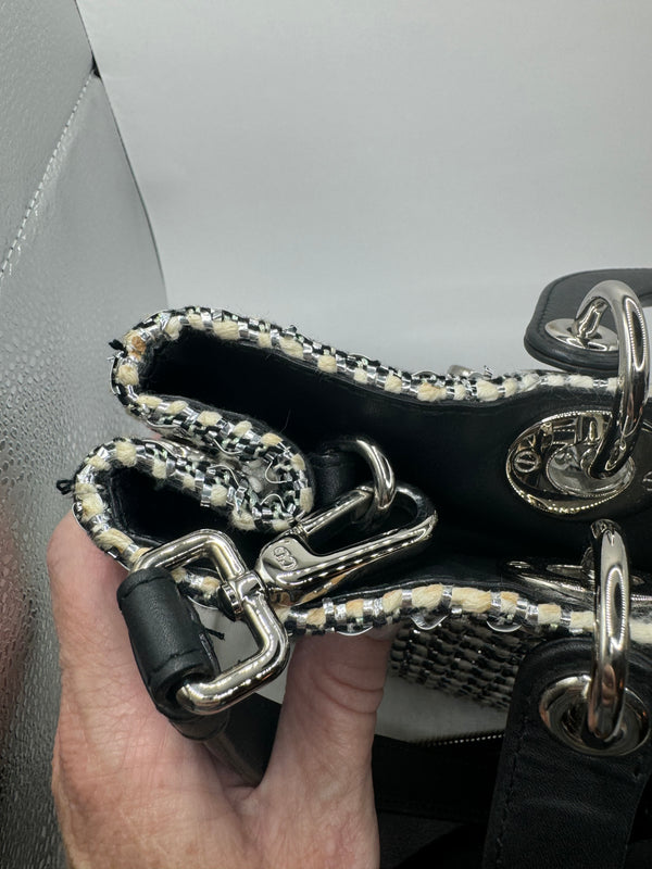 Christian Dior Limited Edition Large Diorissimo Tote – Metallic Tweed with Patches