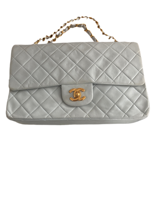 Chanel Vintage Classic Double Flap – Medium, Light Blue Lambskin, 24K Gold Hardware